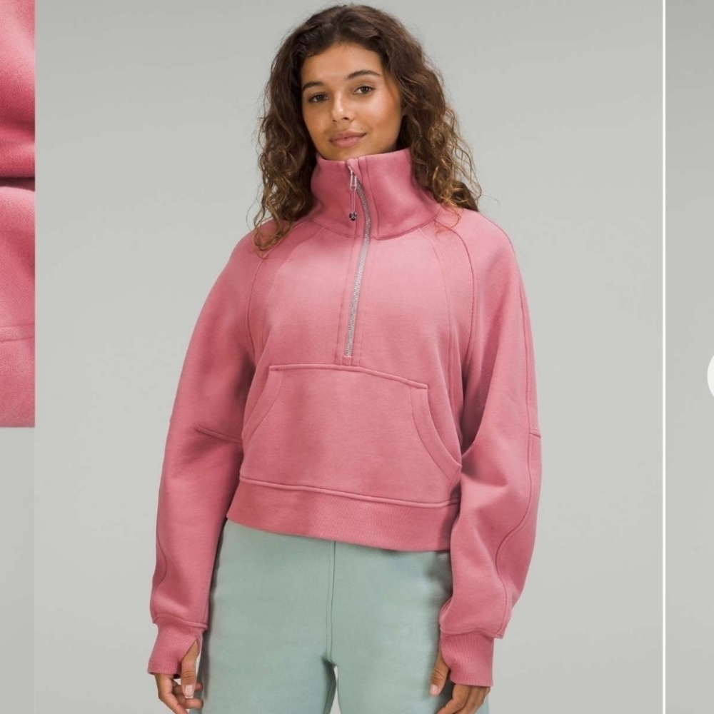 Lululemon Scuba Oversized Funnel Neck Half Zip XS/S Brier Rose